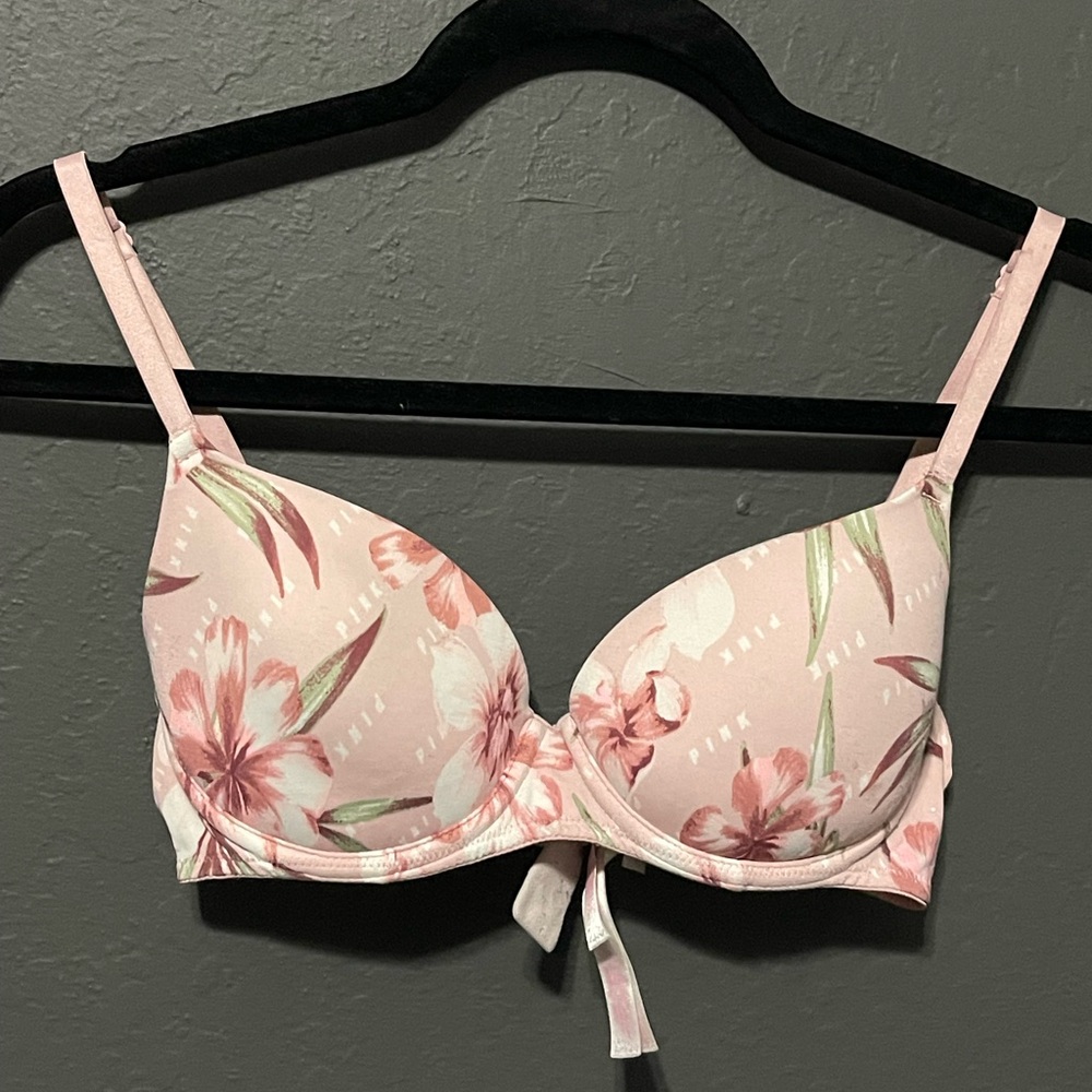 Pink Victoria’s Secret Floral Pink Bra